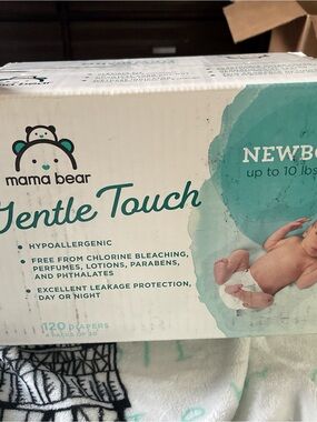 Gentle Touch Newborn Diapers - Teal/White